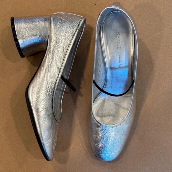 KHAITE Silver Block Heel Shoes - Picture 1 of 6